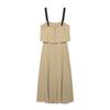 Women's Summer New French European and American Niche Design Feeling Waist Double Wide Shoulder Suspender Dress Breathable