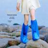Waterproof Non-Slip High-Top Rain Shoe Covers for Men, Women, and Kids – Thick and Transparent for Rainy Days.