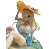 Anime Straw Hat Girl Model 15cm PVC Beach Sitting Pose Statue With Mini Companion Desktop Decor For Anime Game Otaku Collection