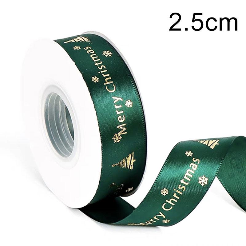 25 Yards/Lot Printed 10/25mm Christmas Ribbon DIY Gift Packing