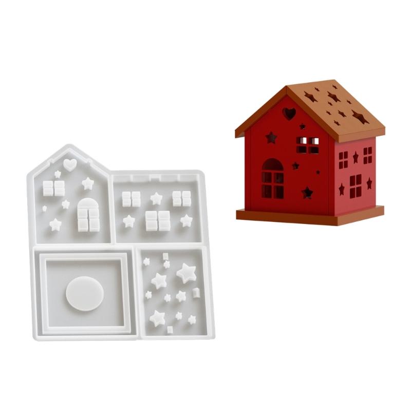 Crafting Molds Unique House Shape Night Light Stand Molds Silicone Molds Resin Art Moulds Silicone Texture for Craft