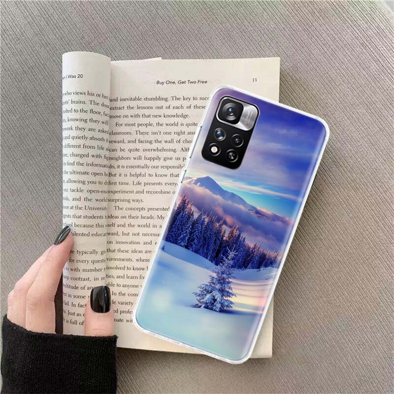 Landscape Winter Light Snow Luxury Phone Case For Xiaomi Poco X4 F4 GT X3 NFC X5 X6 X7 Pro 5G M5 M5S M3 F5 Mi F6 F3 F2 F1 Cover