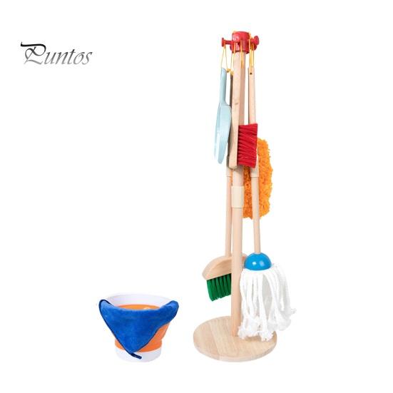 

Деревянный детский набор игрушек для подметания, игрушки для уборки по системе Монтессори с метлой, шваброй, совоком, маленькой метлой, набор для ролевых игр по дому для мальчиков и девочек от 3 лет 1 Set