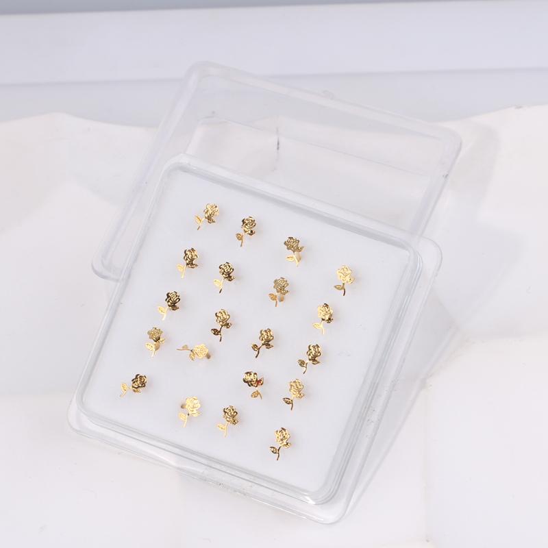 Karnoz 20Pcs/Pack Nose Stud Dragonfly Design Women Girls Nose Piercing Jewelry Piercing Nostril Piercing Jewelry Body Piercing