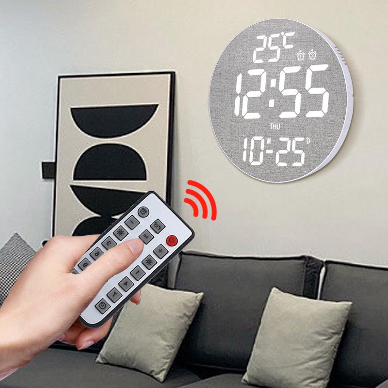 

12-inch RGB Smart WIFI Digital Wall Clock with Perpetual Calendar, Fashionable 3D Design, and Alarm for Living Rooms