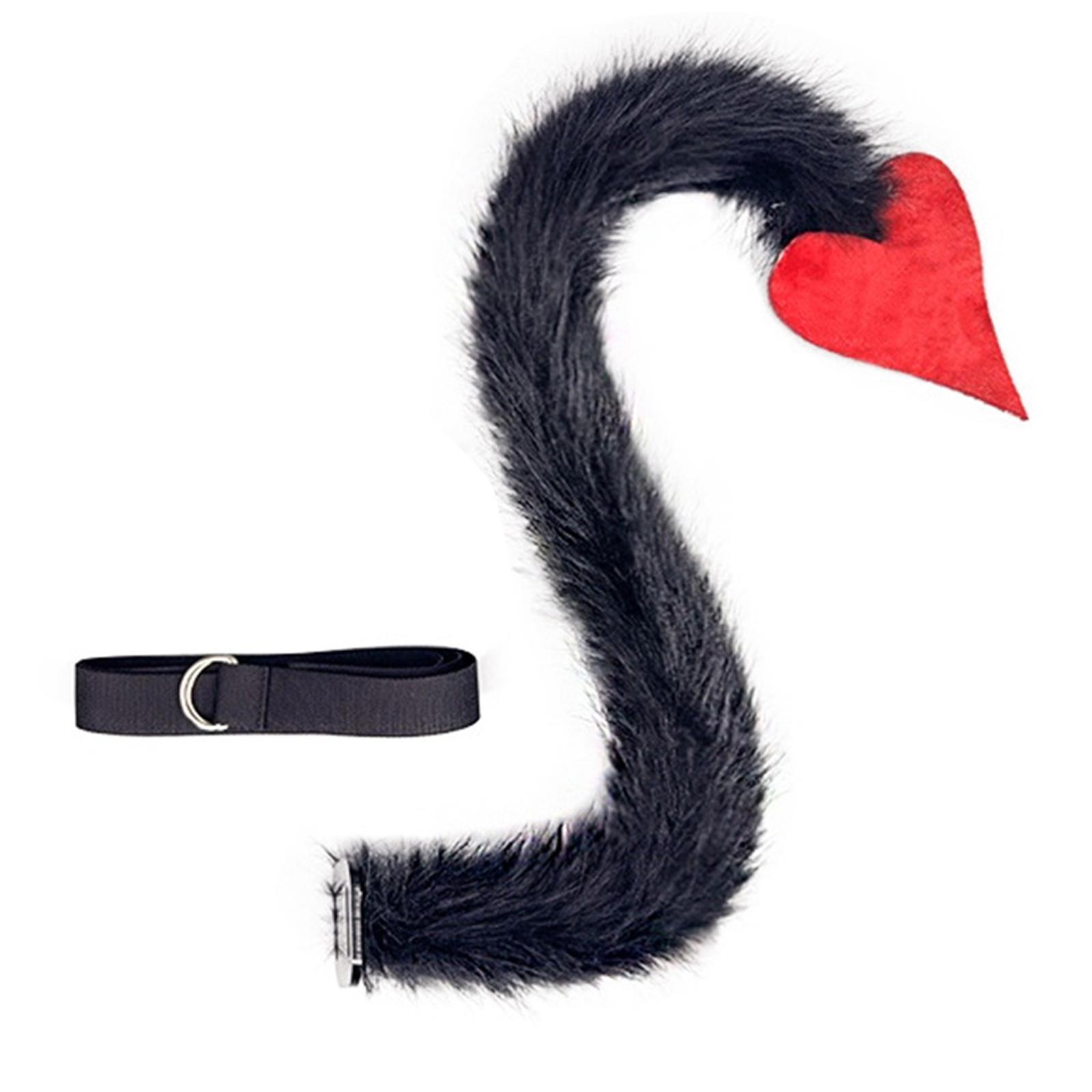 

1/2Pcs Yak Ears and Tail Set Animal Yak Costume Set Yak Ears Headband Yak Tail Halloween Cosplay Costumes for Boys Girls 2 чорний/червоний