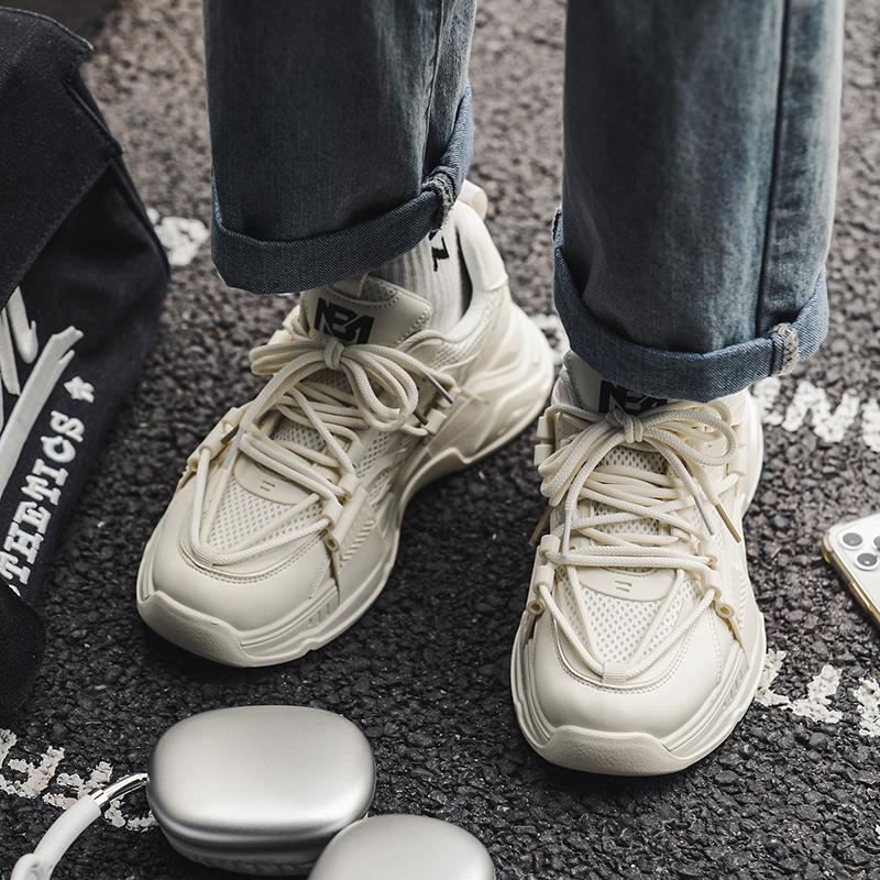 Adult Size Non Slip Wear-resistant Fashionable Retro Outdoor Thick Sole Running Shoes Casual Sports Men's Shoes Dad Shoes