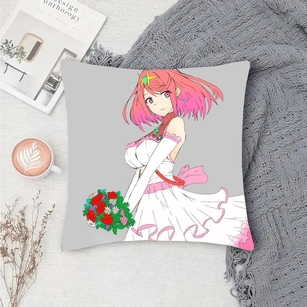 Pyra Animated Game X-Xenoblade Chronicles X Pillow Case Fashion Square Pillowcase Bedroom Sofa Room Ins Decoration Leisure