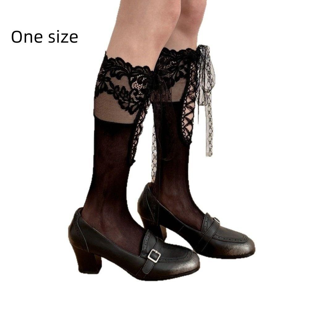 Vestito da Principessa Lolita Calze Sopra il Ginocchio Calze Dolci Vintage Calze con Cravatta di Pizzo Regalo