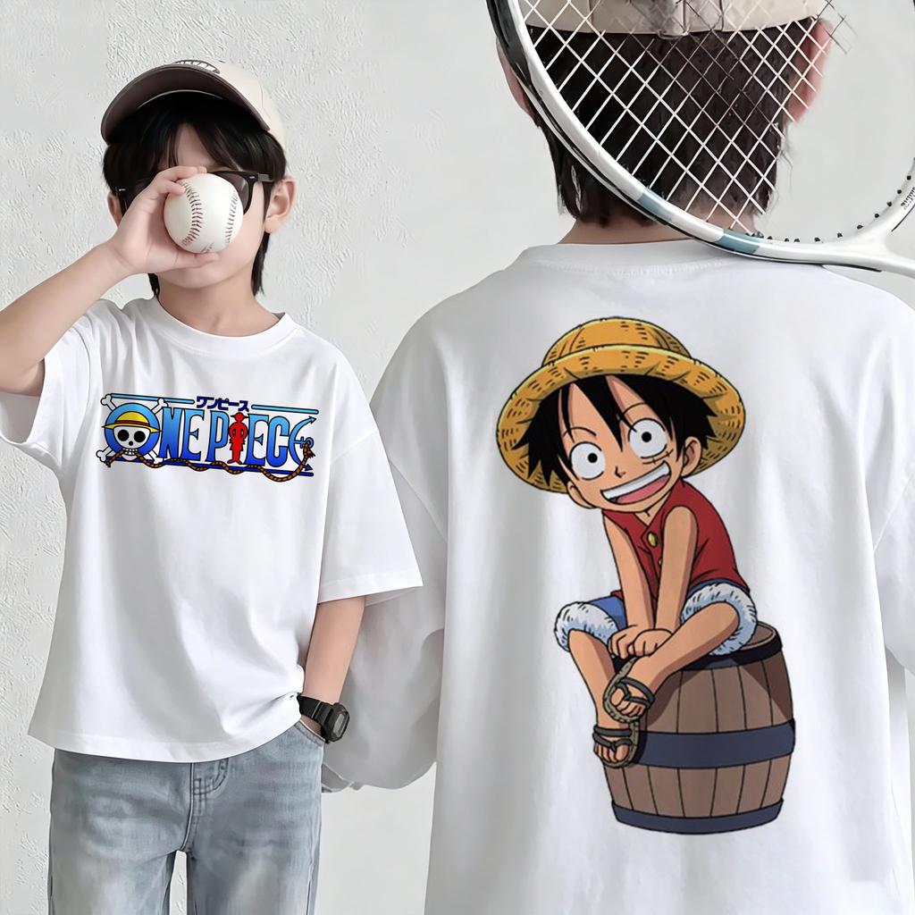 Summer New Arrival One Piece Pattern Tshirt unisex anime print casual shortsleeved fashionable streetwear top Y2K style