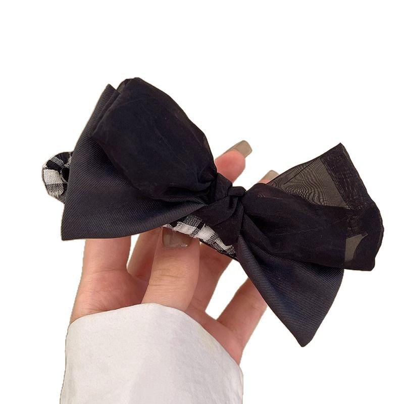 Double-Layer Large Bow Duckbill Clip for Women - 2025 Korean Style Hair Accessory