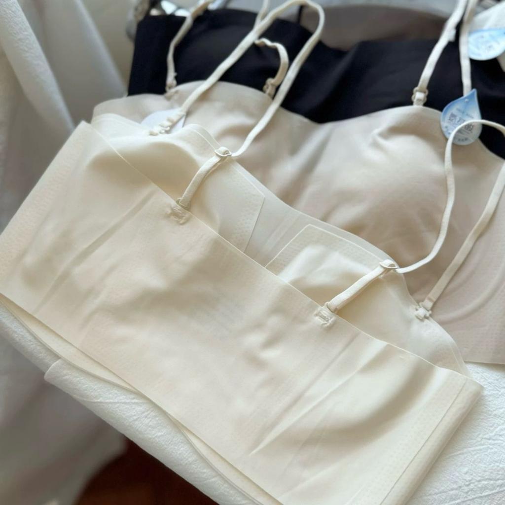 Ultra-Thin Cami Underwear Women Reducing Bust Anti- Peek One - Line Jelly- like Backless Anti- Sagging Summer Ice Silk Seamless Bustier