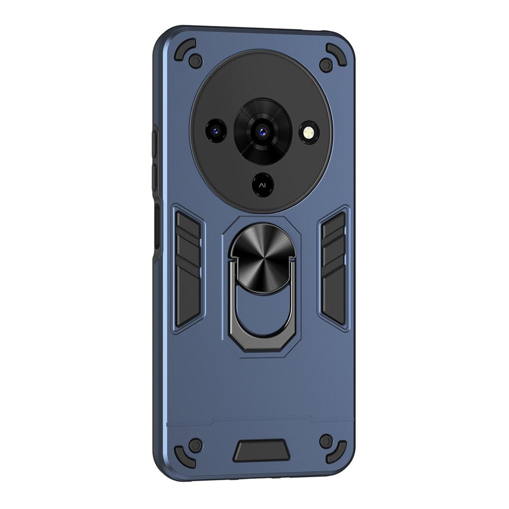 Pro ZTE Blade A76 4G Pouzdro PC+TPU Ochrana proti pádu Kryt telefonu s prstenovým stojánkem