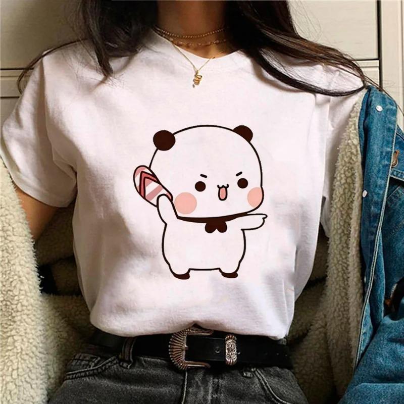 Bubu Dudu T-shirt Women Manga Designer Anime Top Girls Pattern Funny Clothes Womens Cute Casual T-shirt