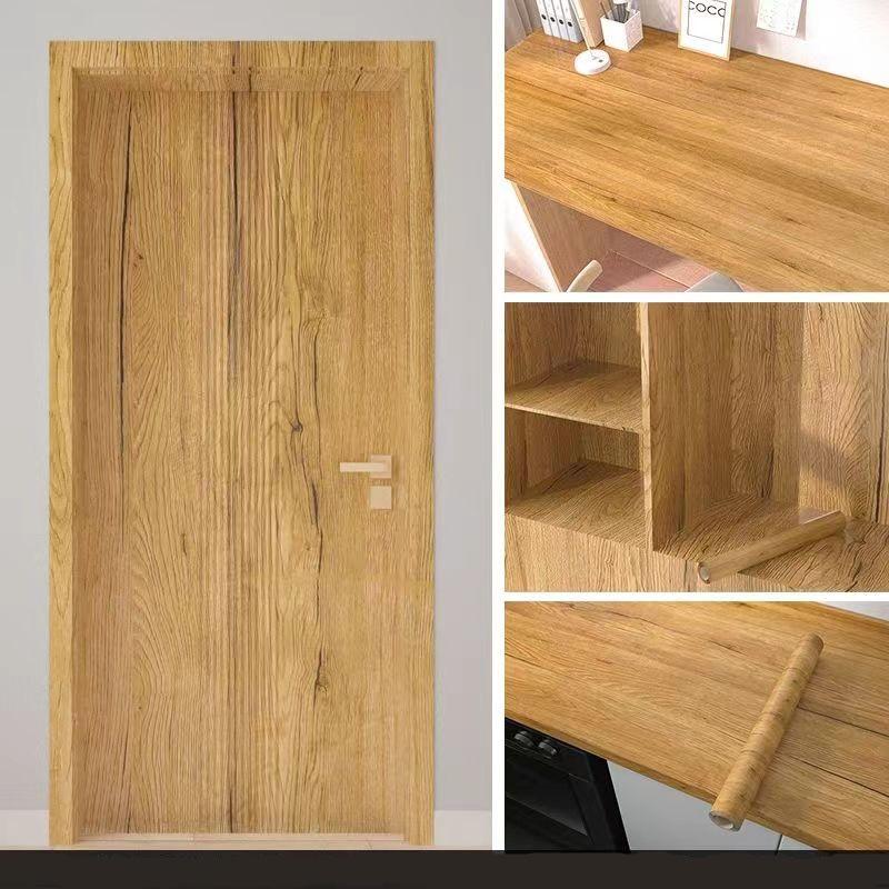 5 meter behang en behang Echt houtnerfbehang PVC Vinyl zelfklevend behang voor muur bureau kledingkast kast toonbank huisdecoratie