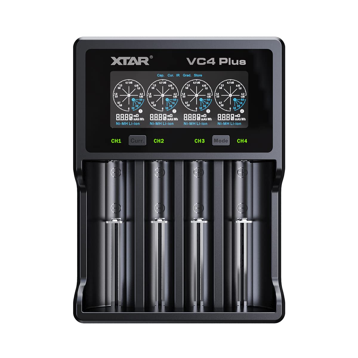 

Литий-ионный аккумулятор 18650 Зарядное устройство XTAR VC4 Plus то же Совместимо с аккумуляторами AA и AAA 18650 21700 16340 26650 Емкость литий-ионного аккумулятора