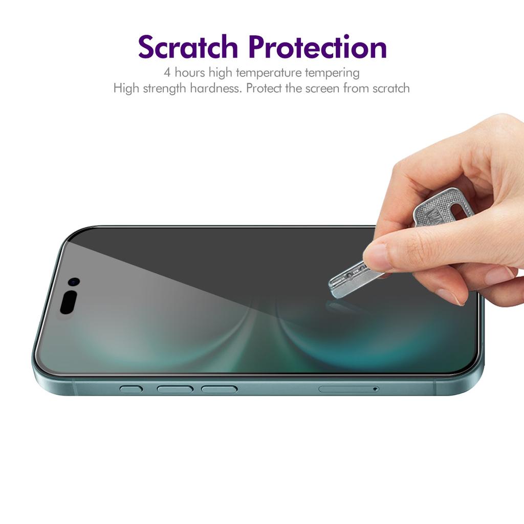 For iPhone 16 Anti-Spy Film ENKAY HAT PRINCE Silk Printing Tempered Glass Screen Protector with Installation Tool