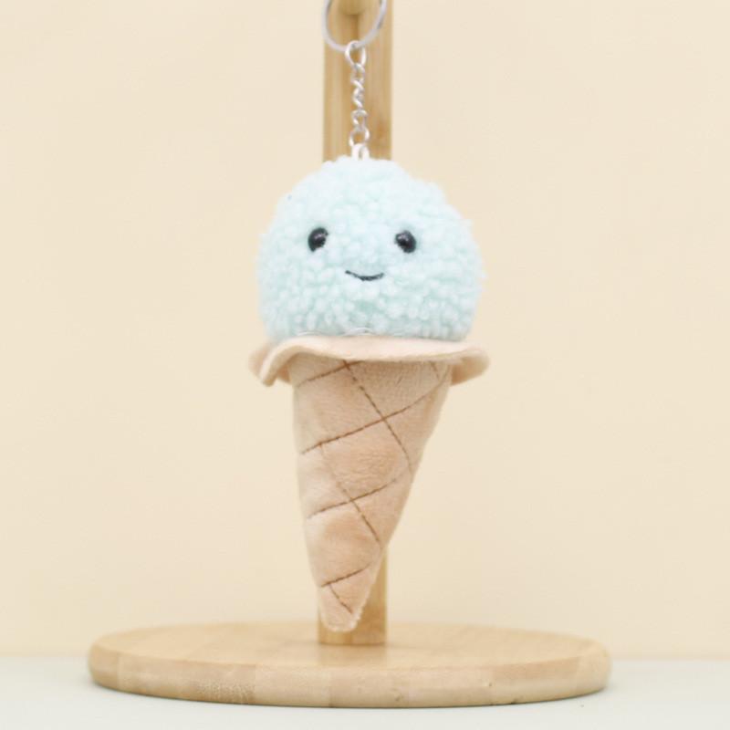 Adorable Ice Cream Plush Keychain With Short Plush And Pp Cotton Filling For Kids