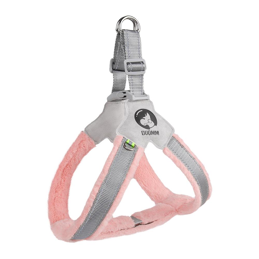 New Autumn and Winter Pet Leash  Thick Plush Dog Chest Strap Reflective Dog Walking Leash  Pet Leash