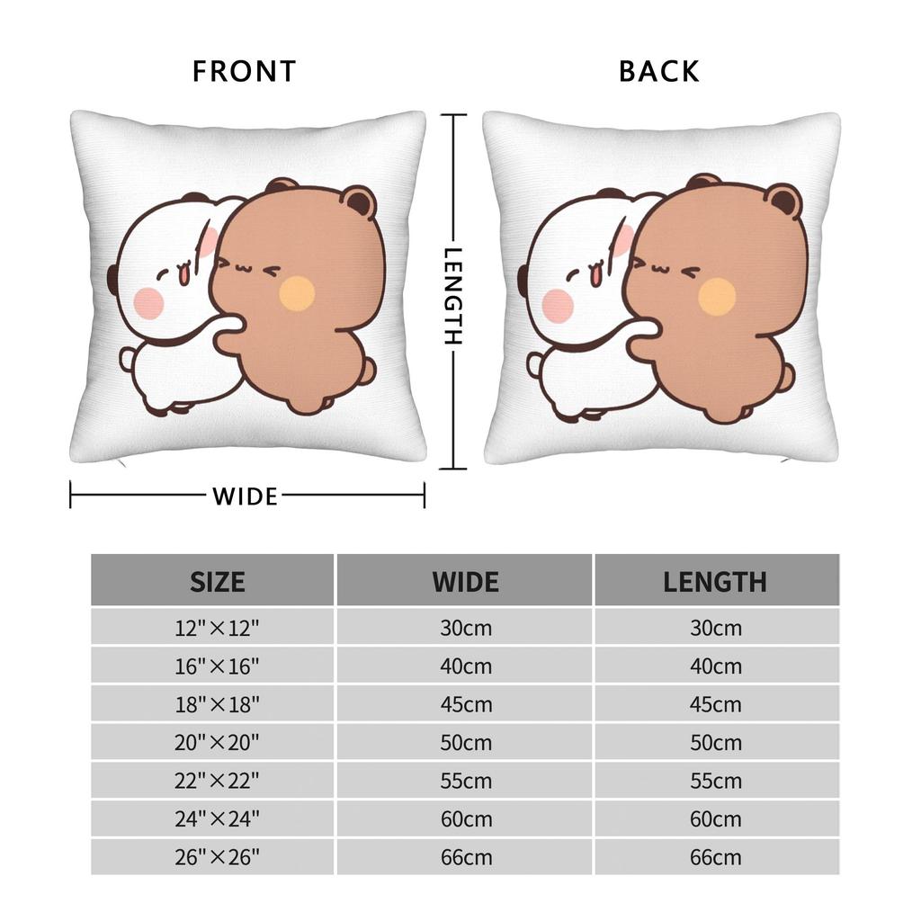 Panda Bear Couple Anime Cartoon  Square Pillow Cases Bubu And Dudu Cushion Covers Fashion Zipper Decor Pillowcase for Home 18