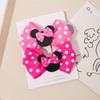 Girls Headwear Mickey Mouse Hair Accessories Set Girls Hairpin Card Pink Polka Dot Bow Cartoon Hairpin 3679