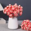 6Pcs Artificial Camellia with Stem Realistic Colorful Fake Rose Flower Wedding Home Office Table Centerpiece Faux Floral Bouquet Flower Arrangement