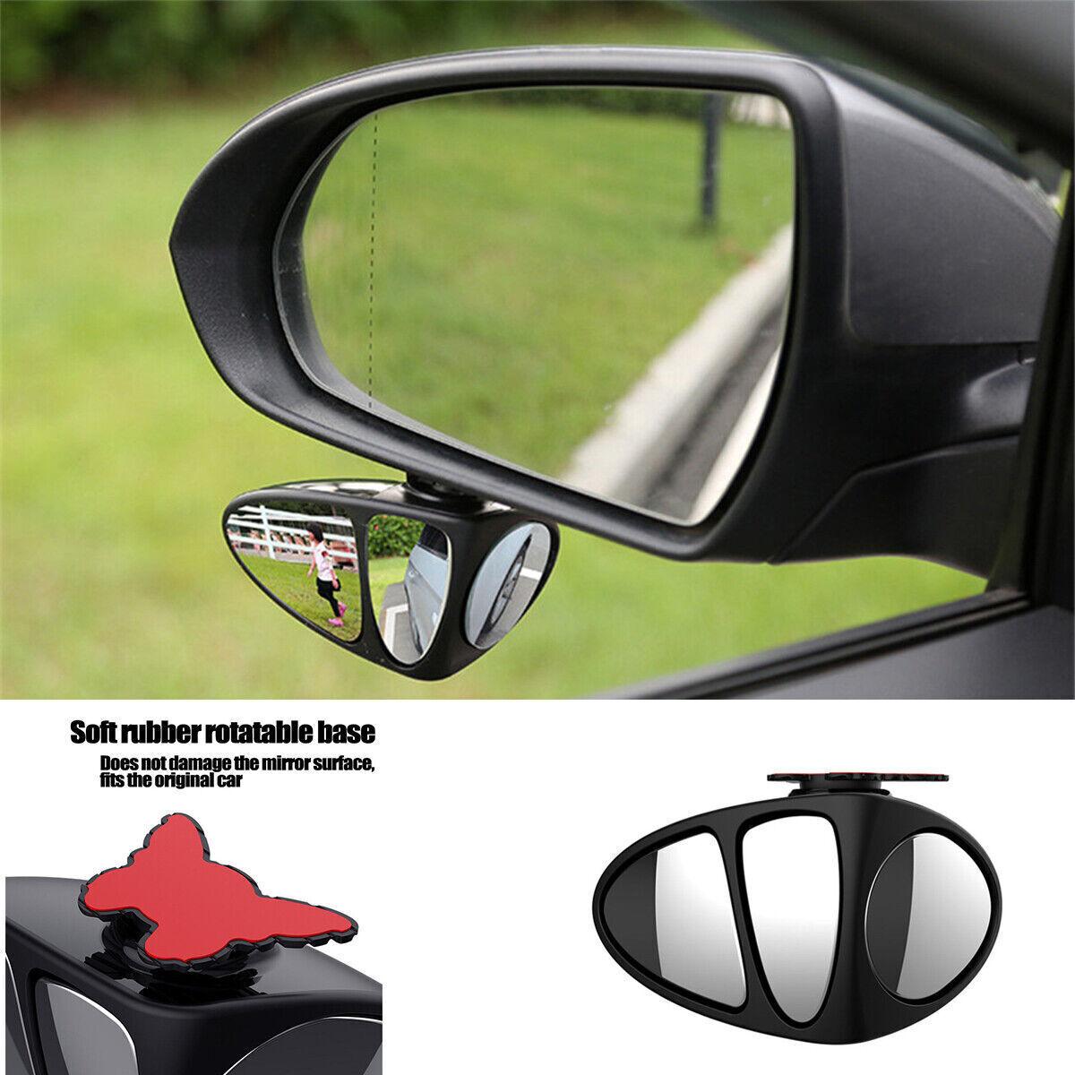 Car Driving Side Convex mirror & Blind Spot Mirror Wide Angle 360 Rotation Lens