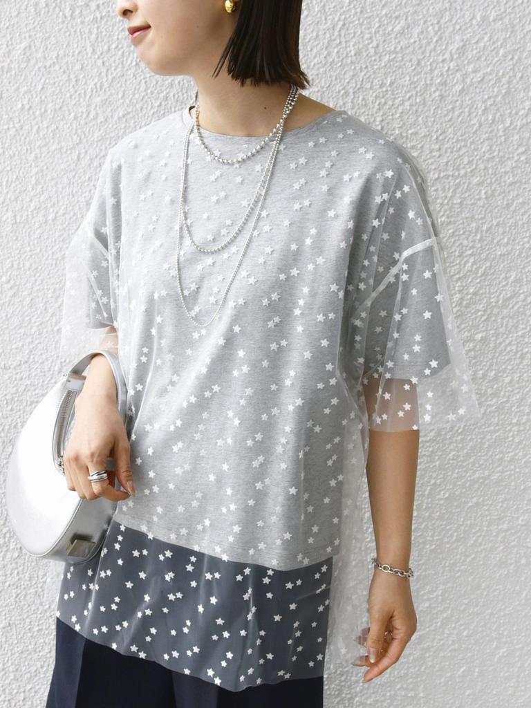 SHIPS for women Star Tulle Layered One Size T-Shirt, Gray, 312330054,
