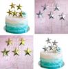 3D Hand-Folded Gold & Silver Star Cake Toppers