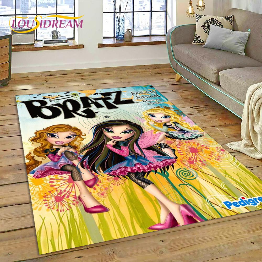 3D Cartoon Bratz Girlz Rock Game HD Carpet Rug for Home Living Room Bedroom Sofa Doormat Decor,kids Area Rug Non-slip Floor Mat