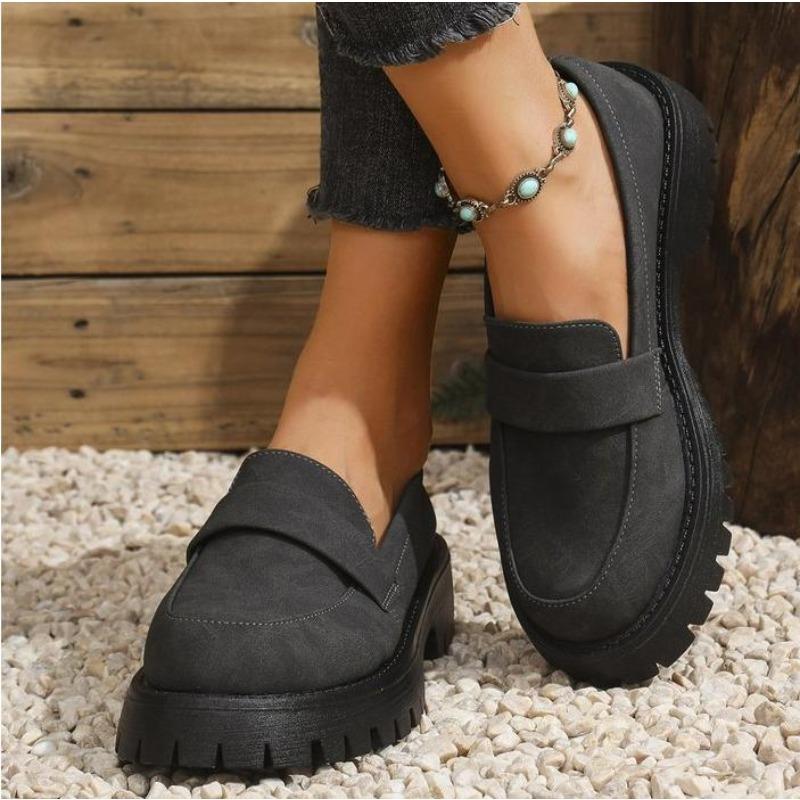 Designer Women's PU Leather Loafers Shoe British Style Slip On Platform Mary Jane Woman Jk Uniform Lolita Shoes Zapatos De Mujer