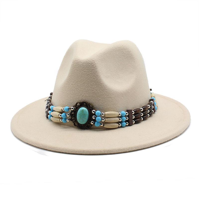 Jazz Hat Woolen Imitation Wool Felt Hat Neutral Versatile Top Hat Men'S And Women'S Cowboy Hats