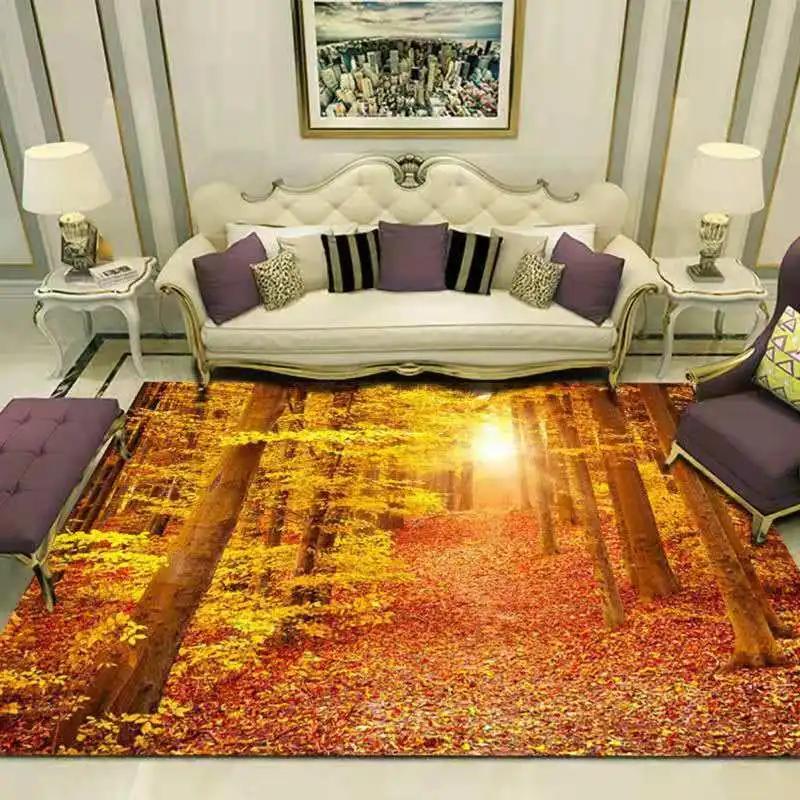 Forest Natural Landscape Carpet Floor Mat Home Decoration Living Room Luxury Lake Non-Slip Bedroom Bedside Table Area Carpets