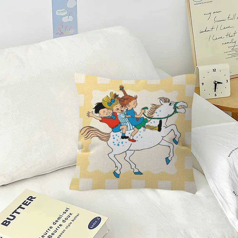 Cartoon Pippi L-longstocking Cute Maple Design Cushion Cover Happy Autumn Harvest decor Holiday Decorati Pillow Cover