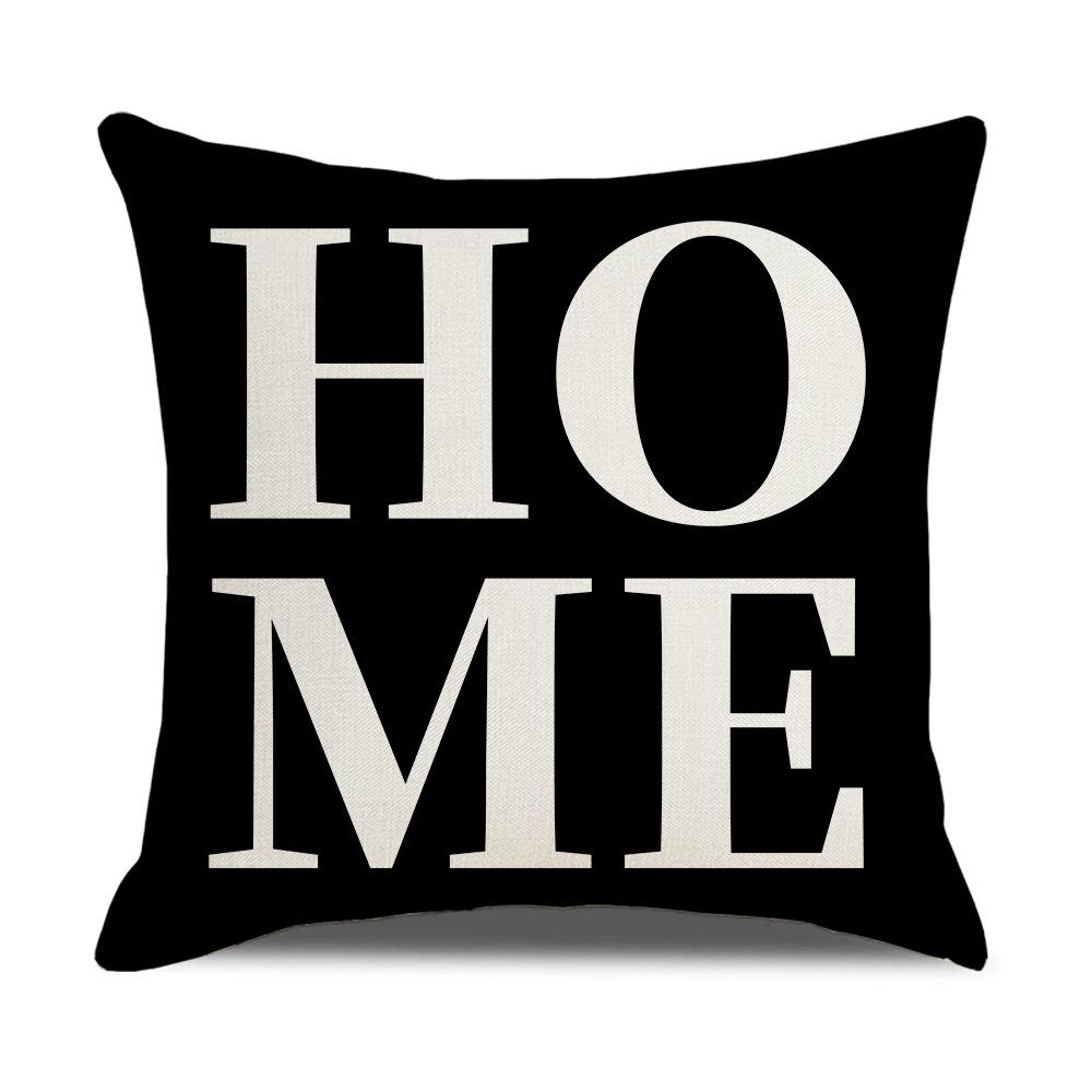 Simple Household Items Letter Geometric Print Square Pillowcase Car Cushion Sofa Pillowcase