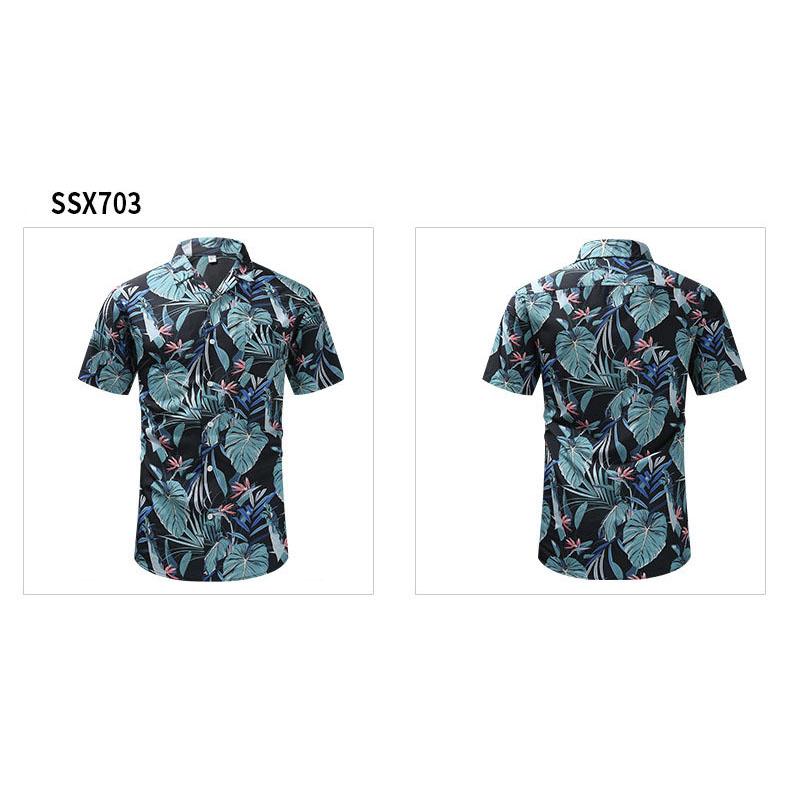 Summer Vintage Printed Shirt Men's Short Sleeve Cuban Collar Shirt Hawaiian Pattern Vintage Trendy Casual Wear Minimalist Fashion Breathable Shirt