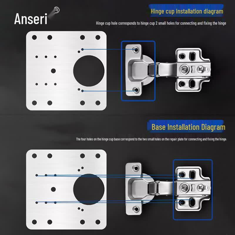 Stainless Steel Cabinet Hinge Repair Plate