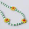 Bohemian Holiday Style Colorful Small Daisy Flower Necklace, Simple Retro Beaded Collarbone Necklace For Women