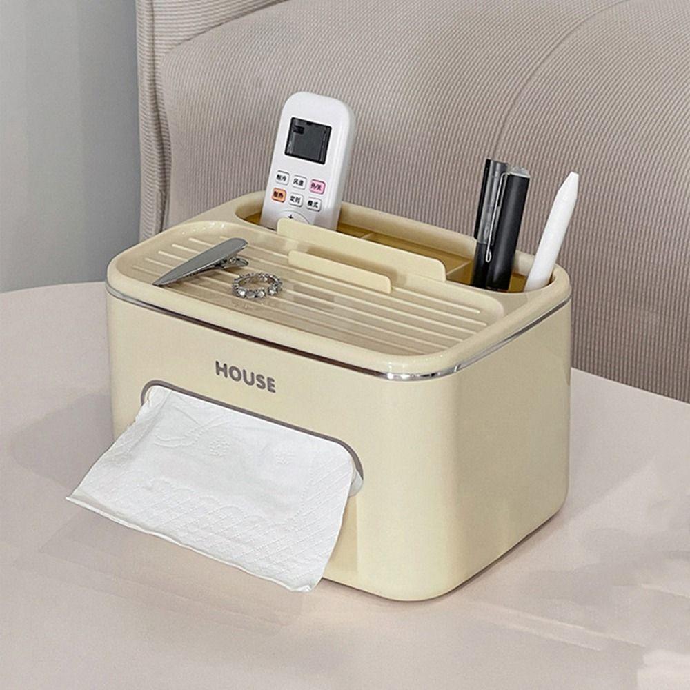 

Plastic Tissue Storage Box Decorative Debris Storage Box Creative Toilet Paper Box Office бежевый