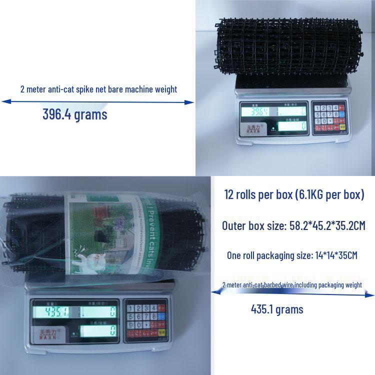 Outdoor Anti-Cat Net with Spikes - Floral Design Balcony Roof Plastic Barrier