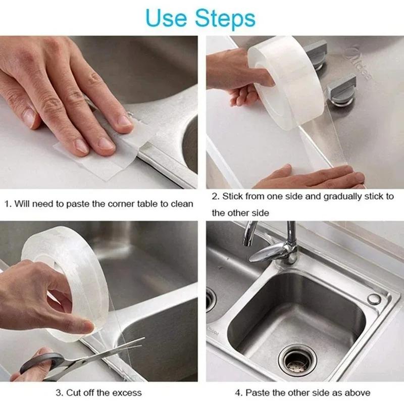 Waterproof Mould Proof Tape Self Adhesive Nano Tape for Kitchen Bathroom Shower Sink Bath Sealing Strip