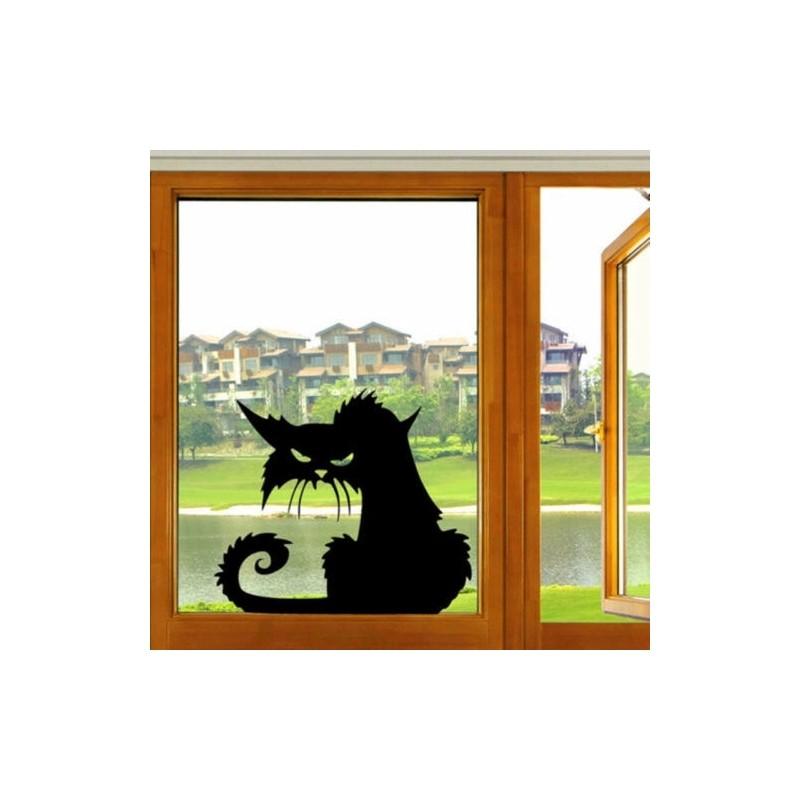 Halloween Terror Cat Shopwindow Wall Stickers Home Decor Room Mural Decals Art
