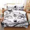3pcs Cozy Dark Wolf Digital Print Duvet Cover Set Soft, Hypoallergenic, and Breathable Bedding for Bedroom and Guest Room