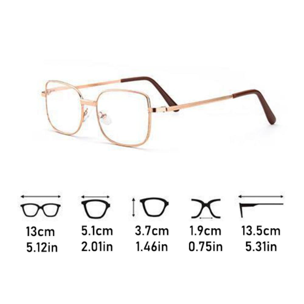 Spectacle Lens Power +100 To +400 Presbyopia Glasses Vision Care Square Farsightedness Reading Glasses Gold Silver Lightweight