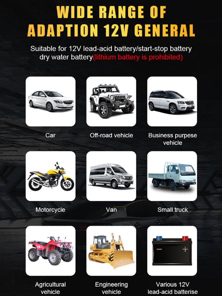 Car Battery Charger Power Puls Repair Chargers Wet Dry Lead Acid 12V 6A Pulse Repair LCD Display Smart Fast Charge For Auto Moto