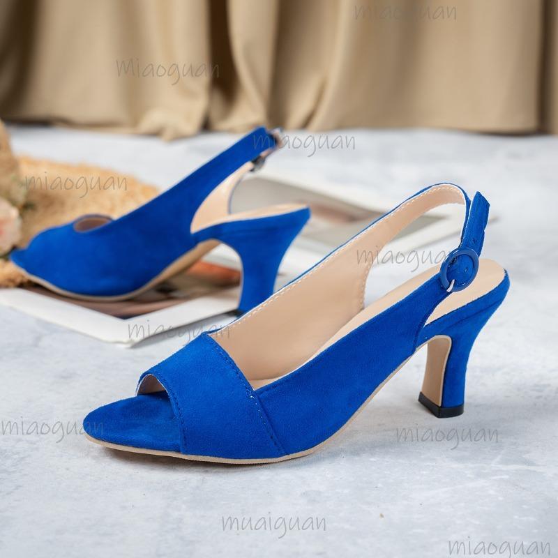 Größe 35-43 Damen High Heel Sandalen Wildleder Peep Toe Mode Schuhe für Damen Frühling Sommer Schuhwerk Zapatos De Mujer