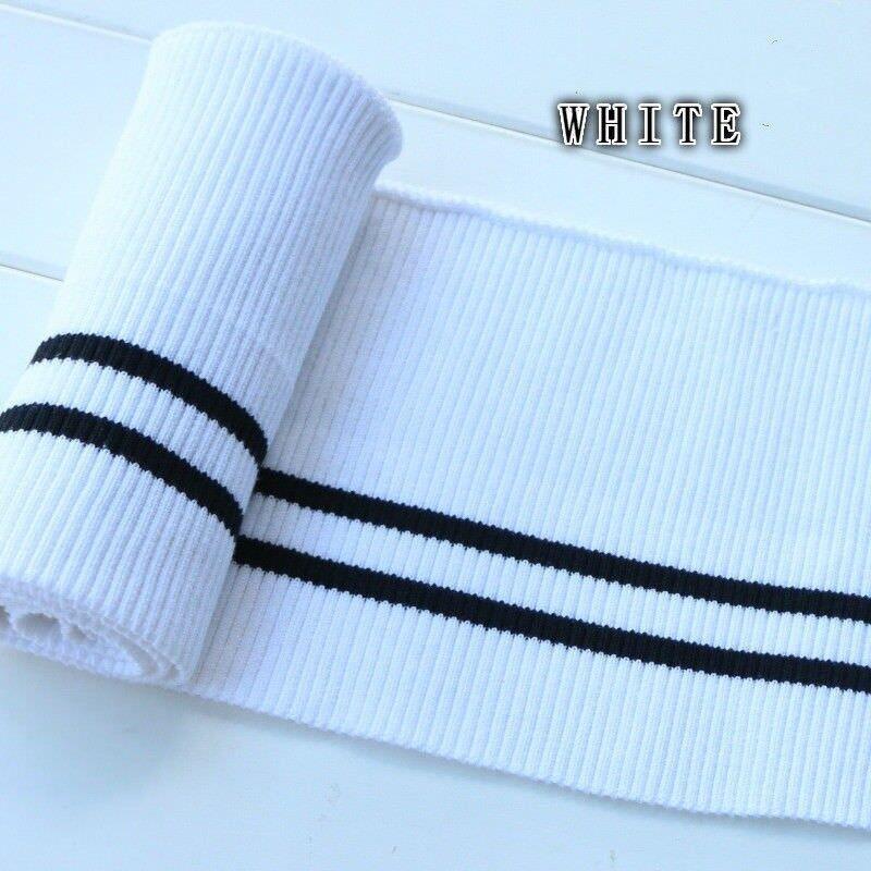 80x15cm Cotton Webbing Elastic Knitted Striped Neckline Cuff Hem Fabric Sewing Supplies Elastic Cotton Spandex Stretch Knit New