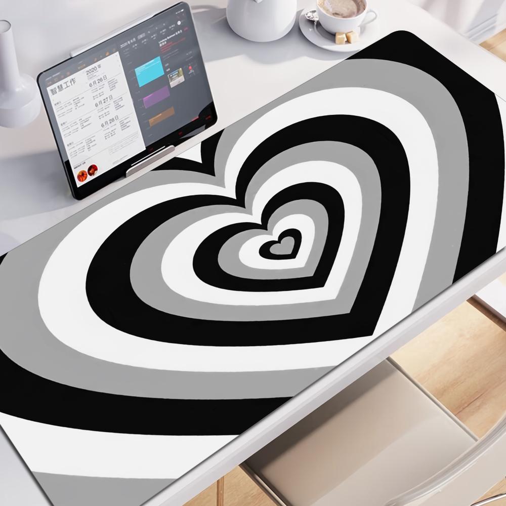 HD Print Large Gaming Mouse Pad XXL Gamer Keyboard Mat Rubber Coffee Love Mousepad Blue NonSlip Desk Mat Cute Girls Carpets