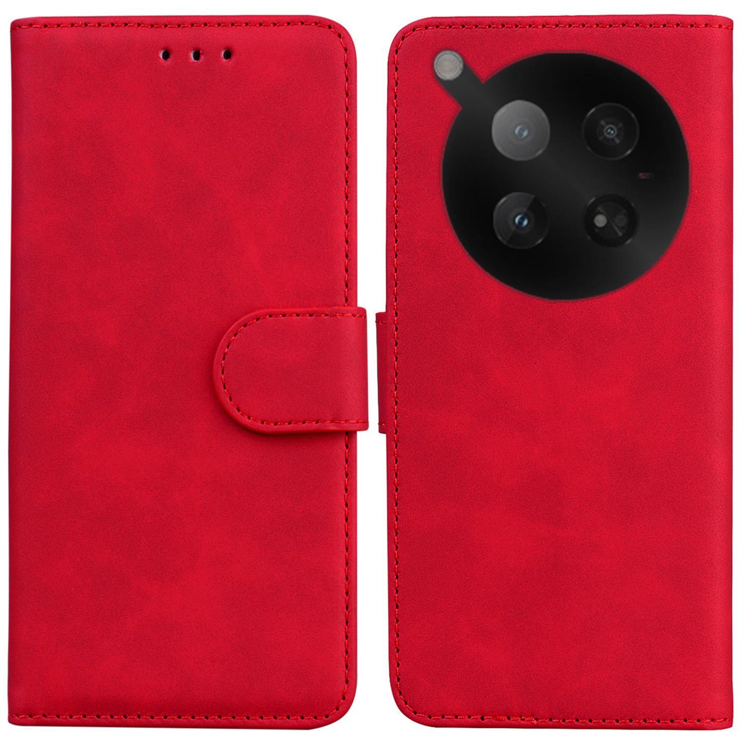

For Infinix Zero 40 4G Case Solid Color Leather Wallet Phone Cover Red