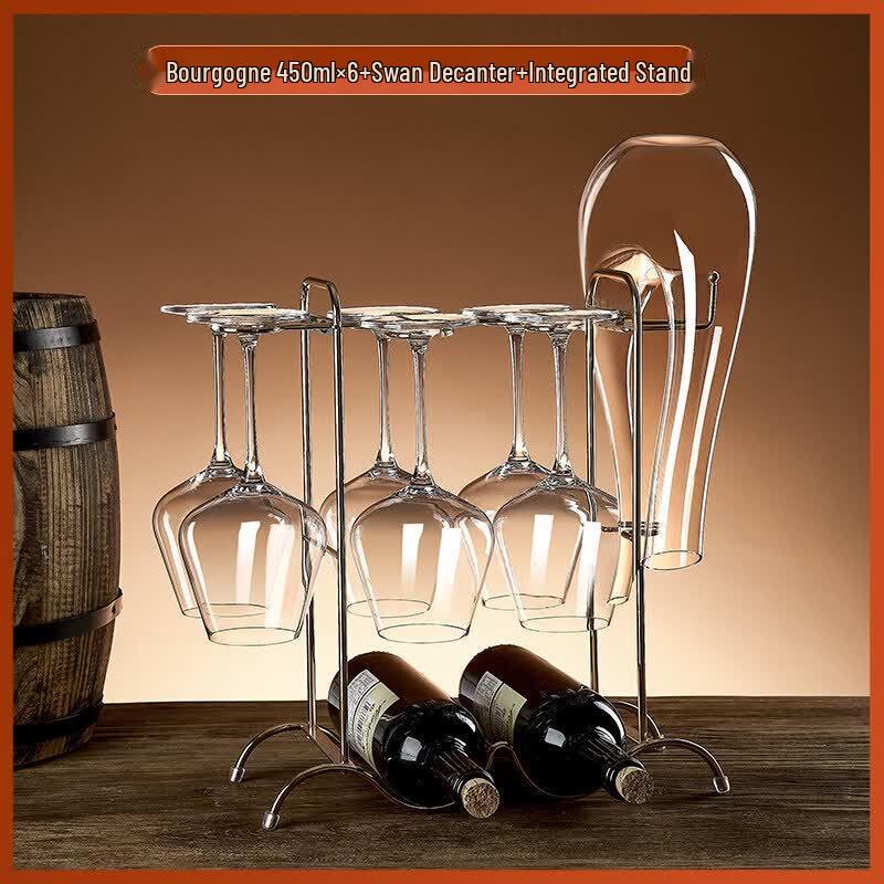 Luxury Crystal Burgundy Wine Glass Set with Decanter